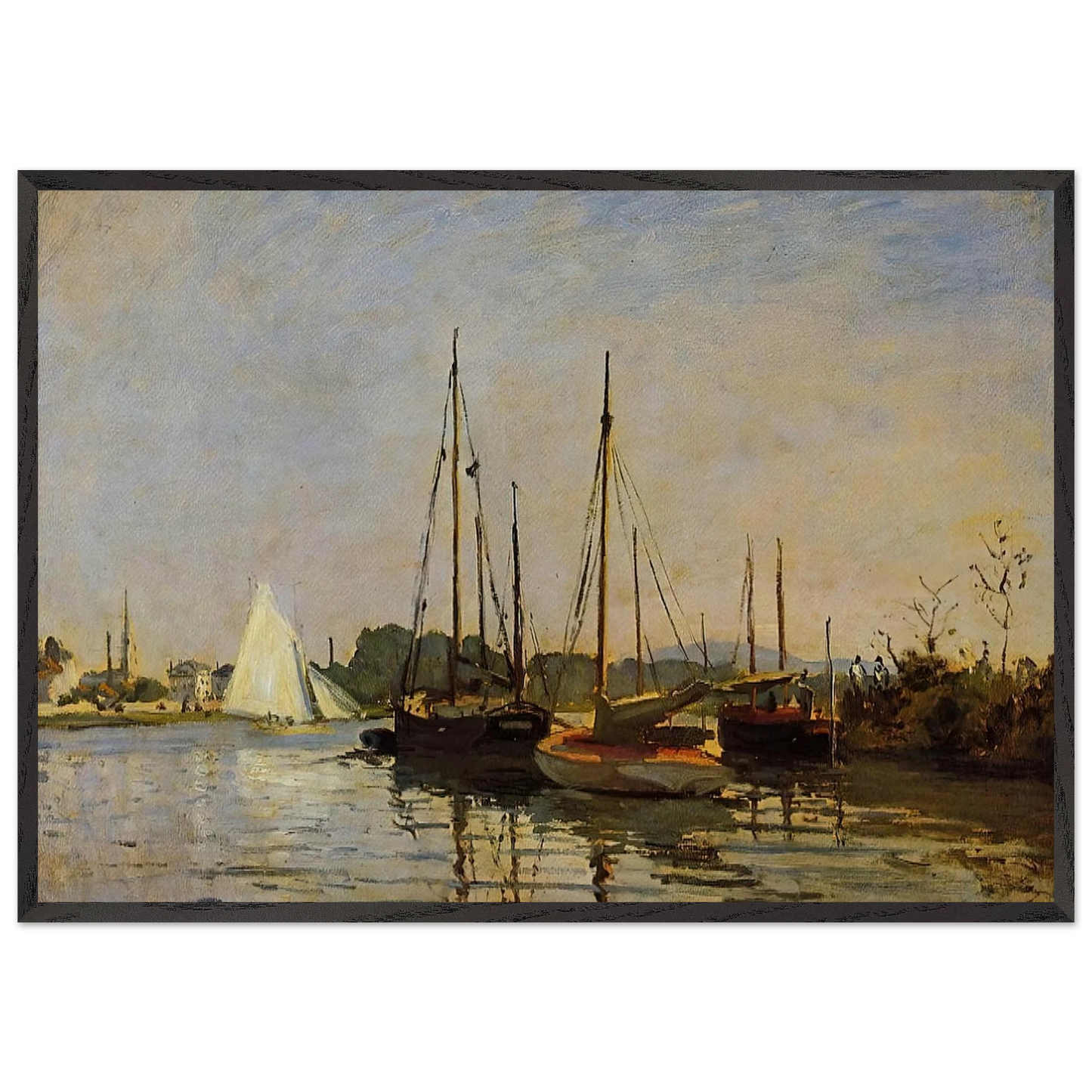 Pleasure Boats Argenteuil c1872-3 oil on canvas - claude monet Framed Art Print – Black Wooden Frame - Default Title - -Framed Art Print