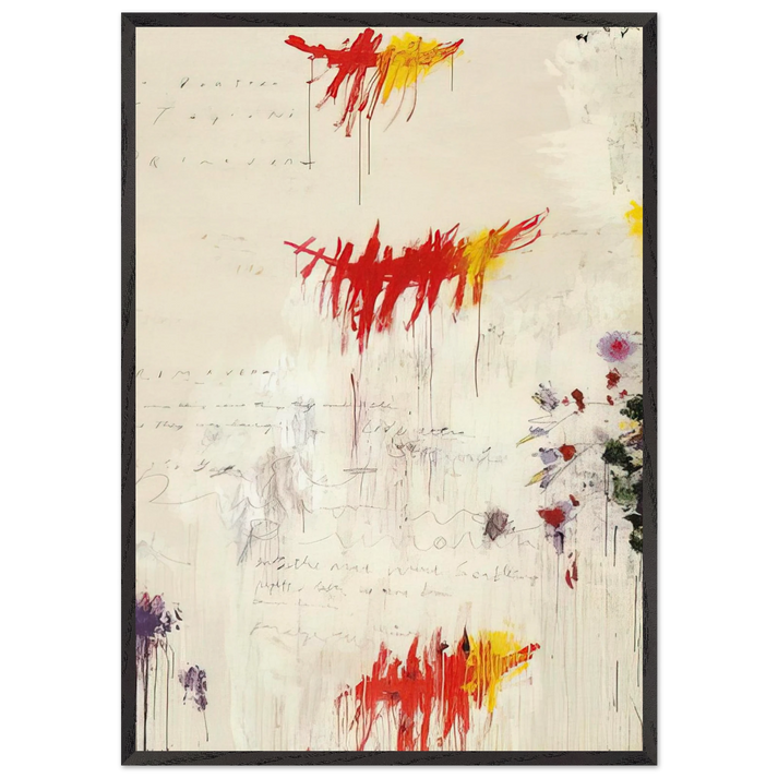 Quattro stagioni I Primavera - Cy Twombly 70x100 cm / 28x40 inches Framed Art Print – Black Wooden Frame