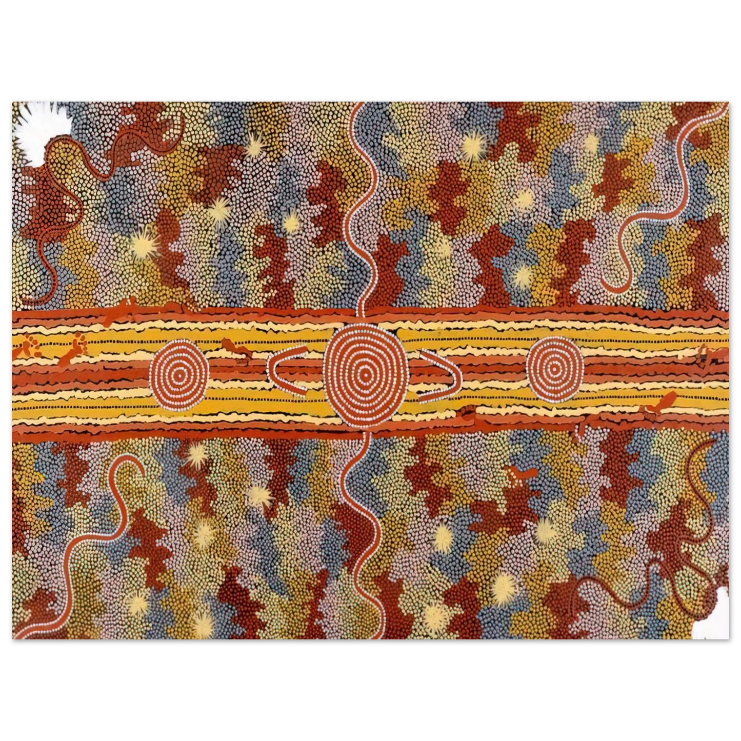 Clifford Possum Tjapaltjarri - Corrobboree Dreaming - Native Art Fine Art Poster - Default Title