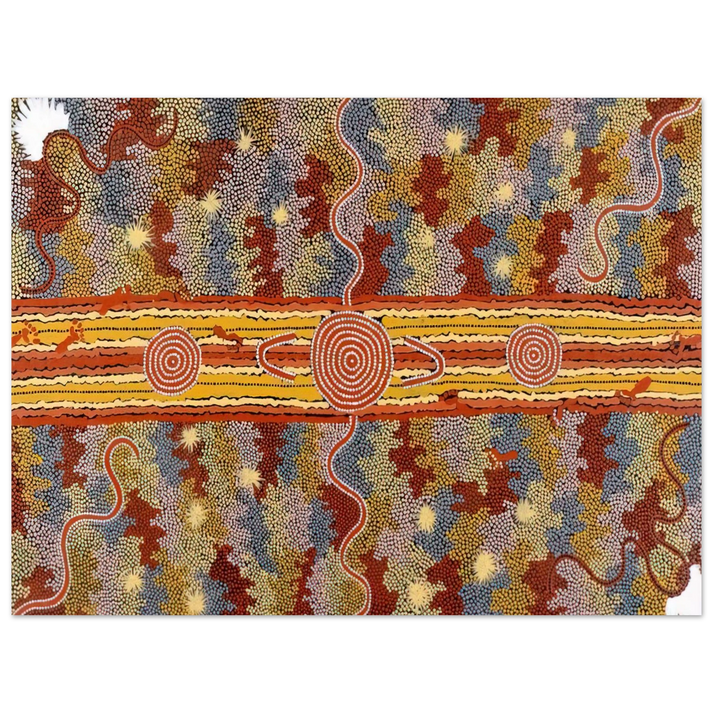 Clifford Possum Tjapaltjarri - Corrobboree Dreaming - Native Art 75x100 cm / 30x40inches Fine Art Poster