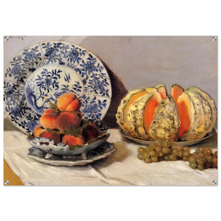 Still Life with Melon - claude monet Acrylic Print - 70x100 cm / 28x40″ inches