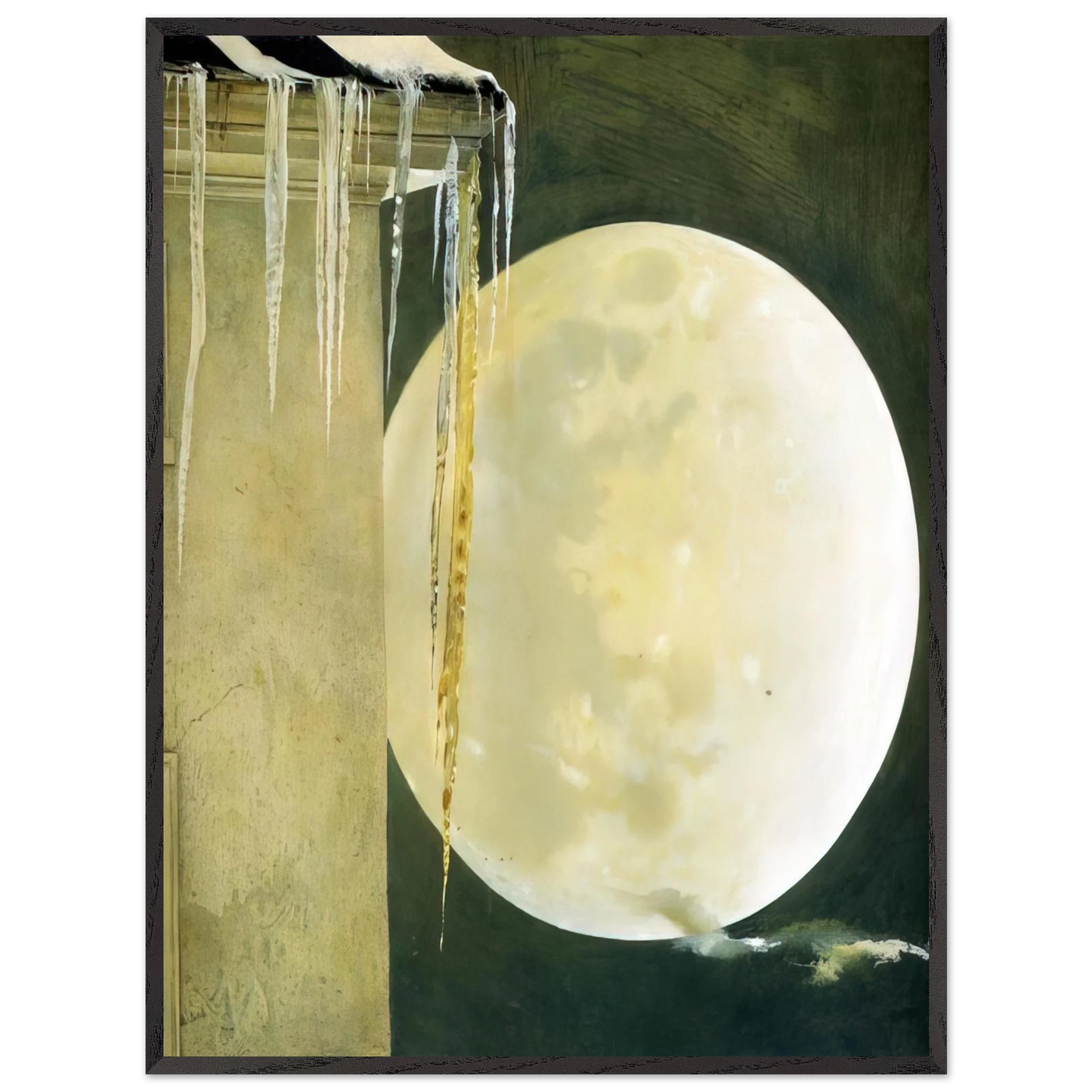 Andrew Wyeth - MOON MADNESS Wall Art - 60x80 cm / 24x32 inches - Premium Wooden Framed Poster With Fine Art Paper-canvas - Wood frame