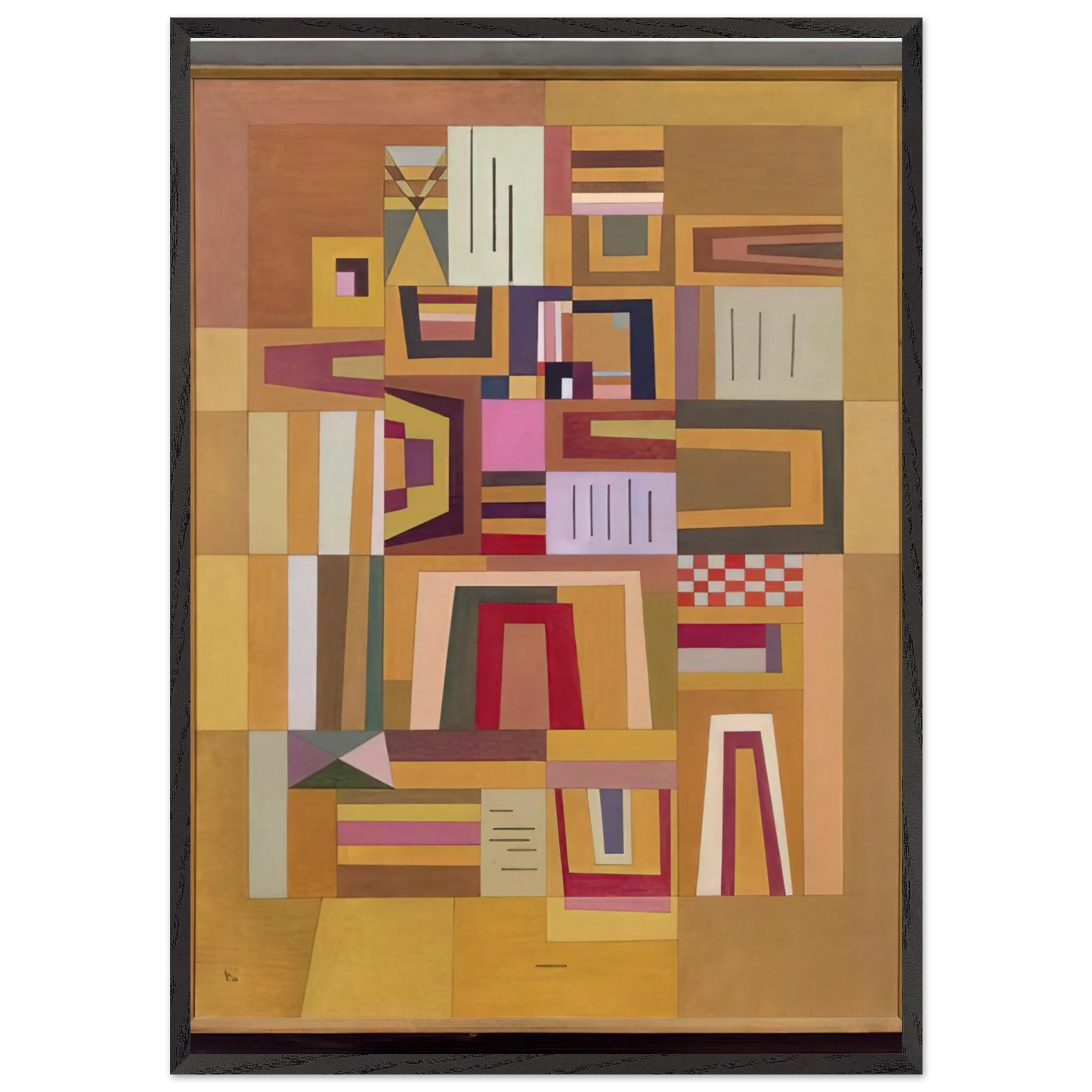 COMPENSATION ROSE 1933 - Wassily Kandinsky 70x100 cm / 28x40 inches Framed Art Print – Black Wooden Frame
