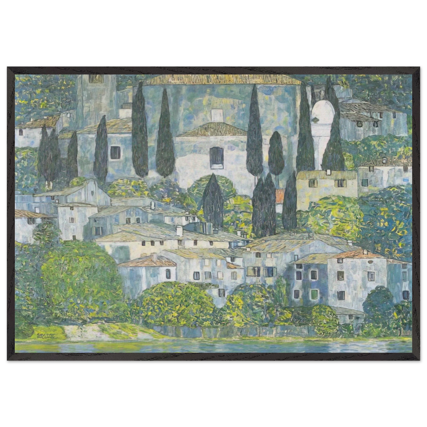 CHRURCH IN CASSONE 1913 - Gustav Klimt 70x100 cm / 28x40 inches Framed Art Print – Black Wooden Frame