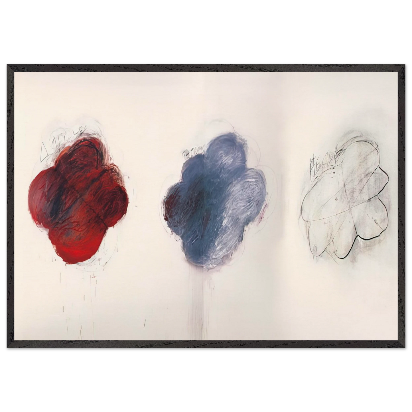 Fifty Days at Iliam Shades of Achilles Patroclus and Hector - Cy Twombly Framed Art Print – Black Wooden Frame - Default Title - -Framed Art Print