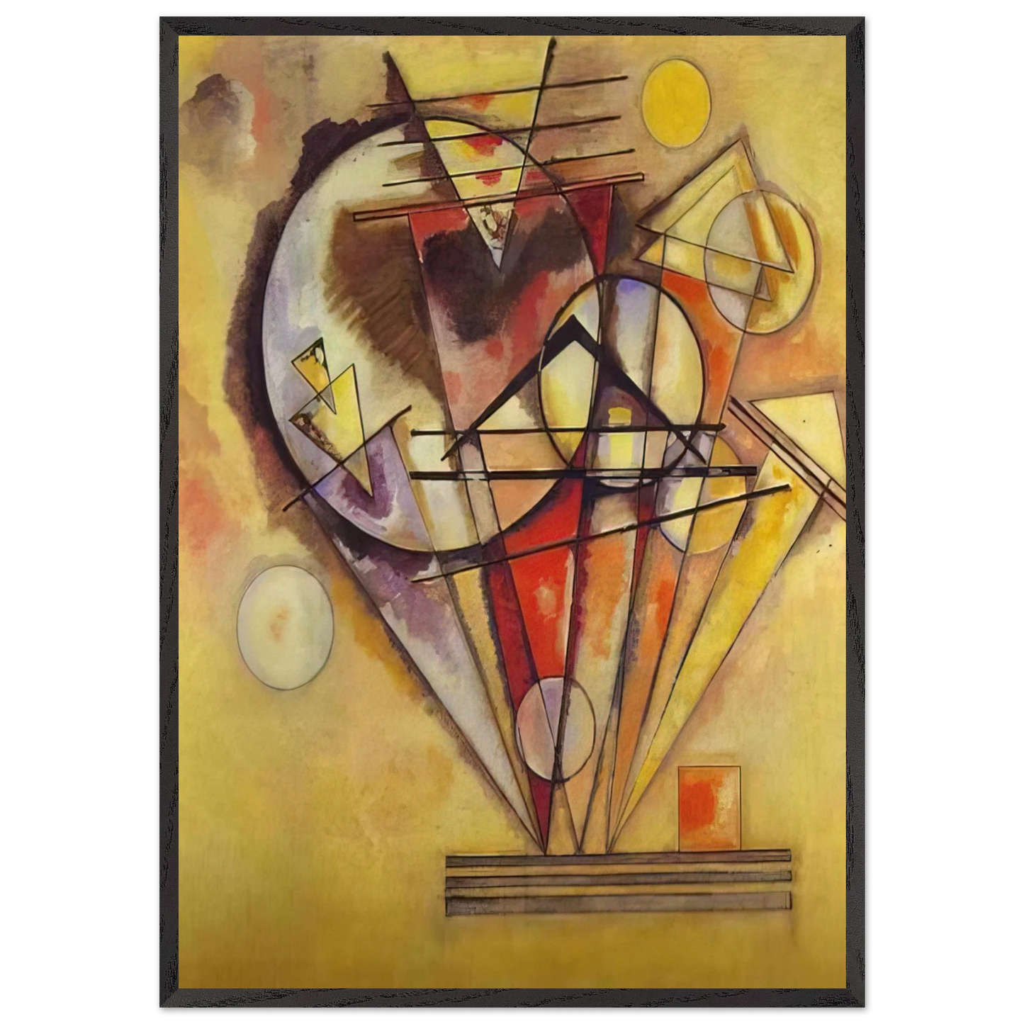 ON THE POINTS 1928 - Wassily Kandinsky 70x100 cm / 28x40 inches Framed Art Print – Black Wooden Frame