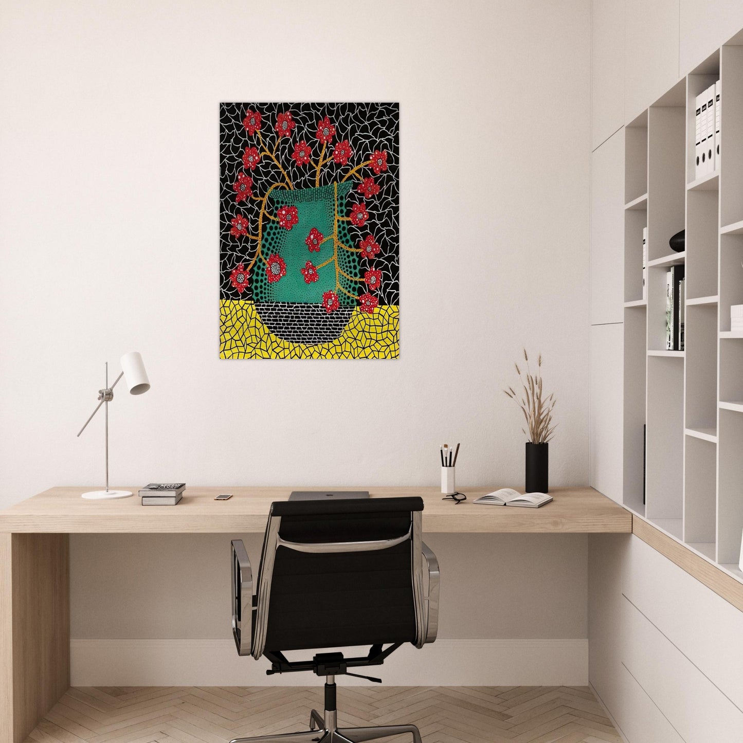 FLOWERS 1983 - Yayoi Kusama Brushed Aluminum Print - 70x100 cm / 28x40 inches | Yayoi Kusama Aluminum Print | Yayoi Kusama Prints