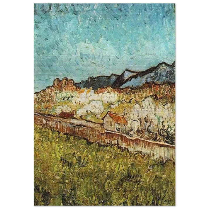 At the Foot of the Mountains - Vincent van Gogh Brushed Aluminum Print - 70x100 cm / 28x40 inches | Vincent van Gogh Aluminum Print | Vincent van Gogh Prints