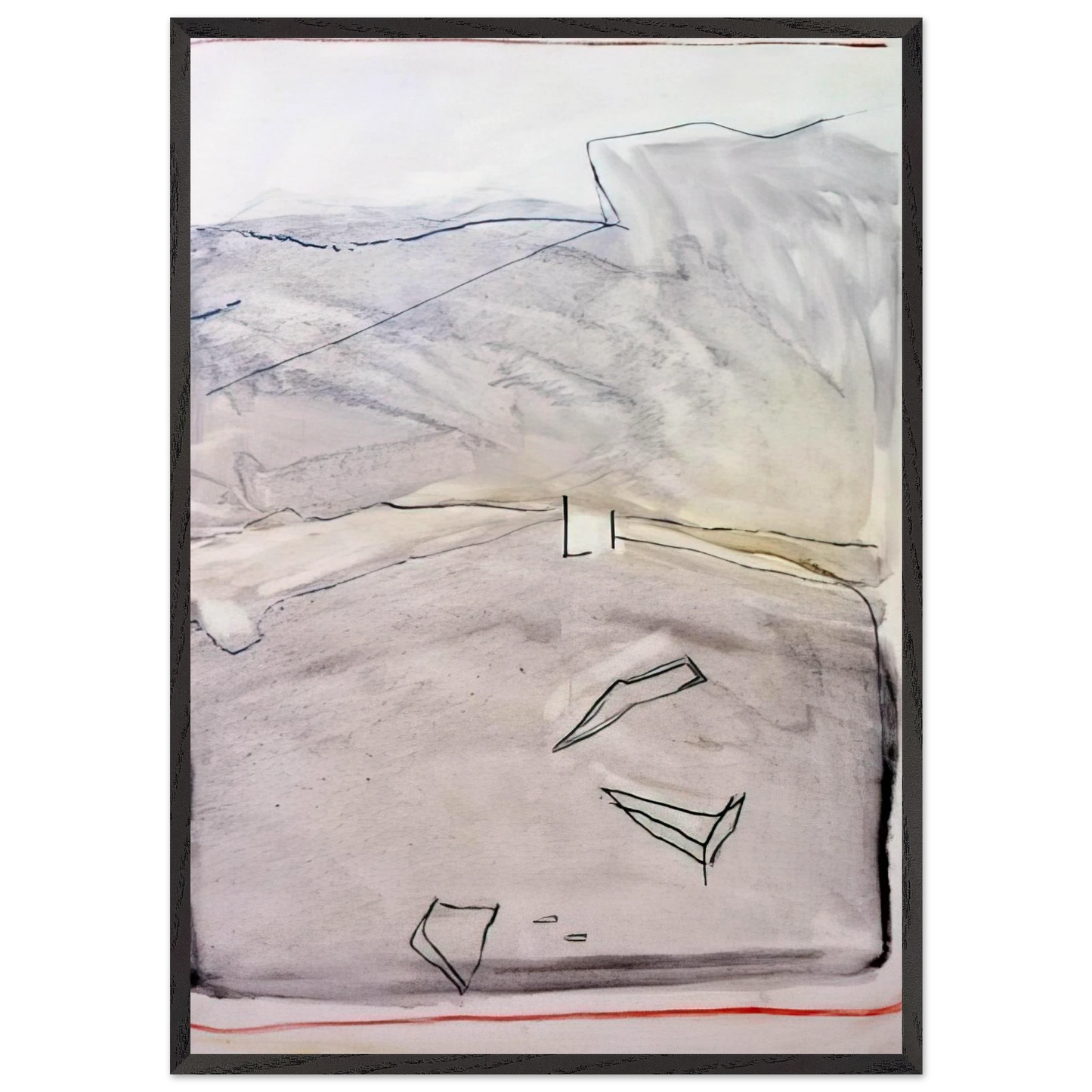 Wait - 2006 N2 - Raoul De Keyser 70x100 cm / 28x40 inches Framed Art Print – Black Wooden Frame