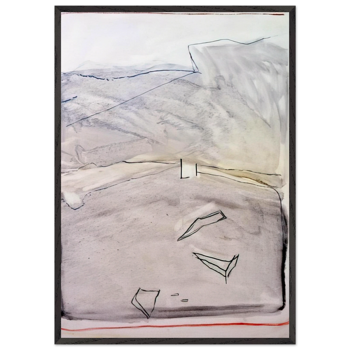 Wait - 2006 N2 - Raoul De Keyser 70x100 cm / 28x40 inches Framed Art Print – Black Wooden Frame