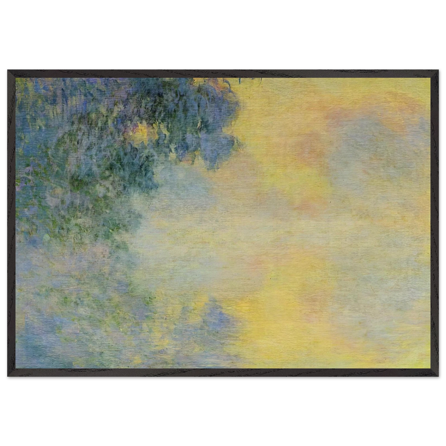 Misty Morning on the Seine Sunrise - claude monet Framed Art Print – Black Wooden Frame - Default Title - -Framed Art Print