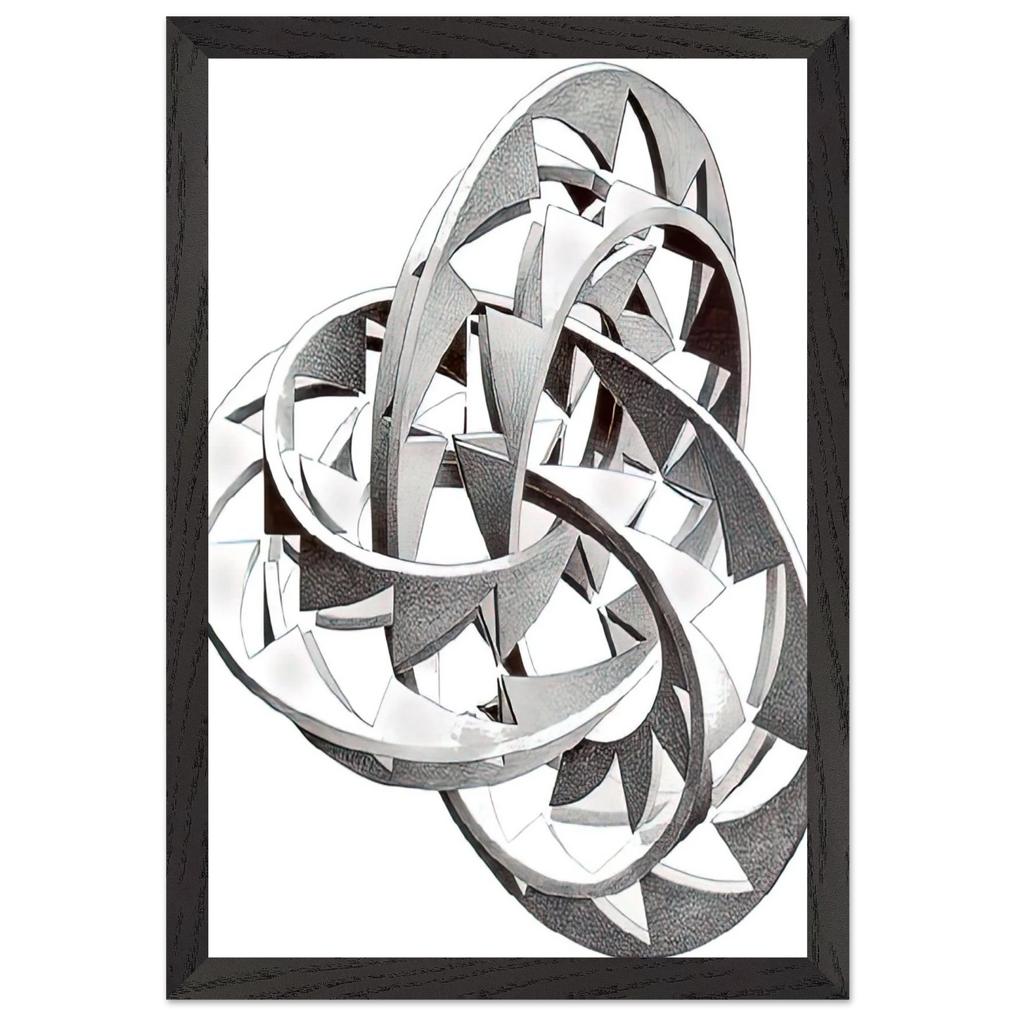 MC Escher - KNOT Wall Art - 60x80 cm / 24x32 inches - Premium Wooden Framed Poster With Fine Art Paper - Wood frame