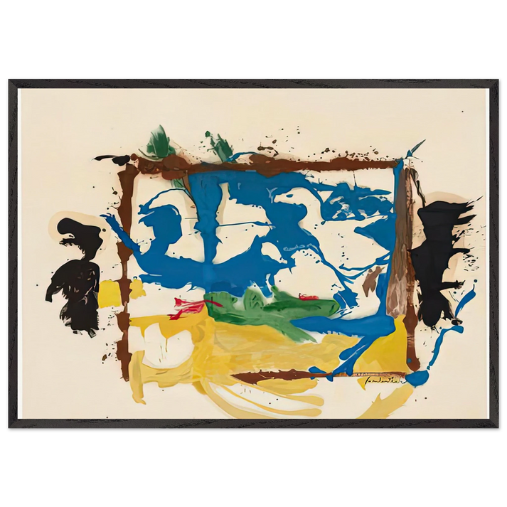 Swan Lake I 1961- - Helen Frankenthaler 70x100 cm / 28x40 inches Framed Art Print – Black Wooden Frame