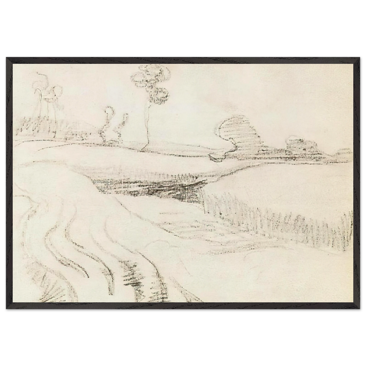 Little Stream Surrounded by Bushes - Vincent van Gogh 70x100 cm / 28x40 inches Framed Art Print – Black Wooden Frame