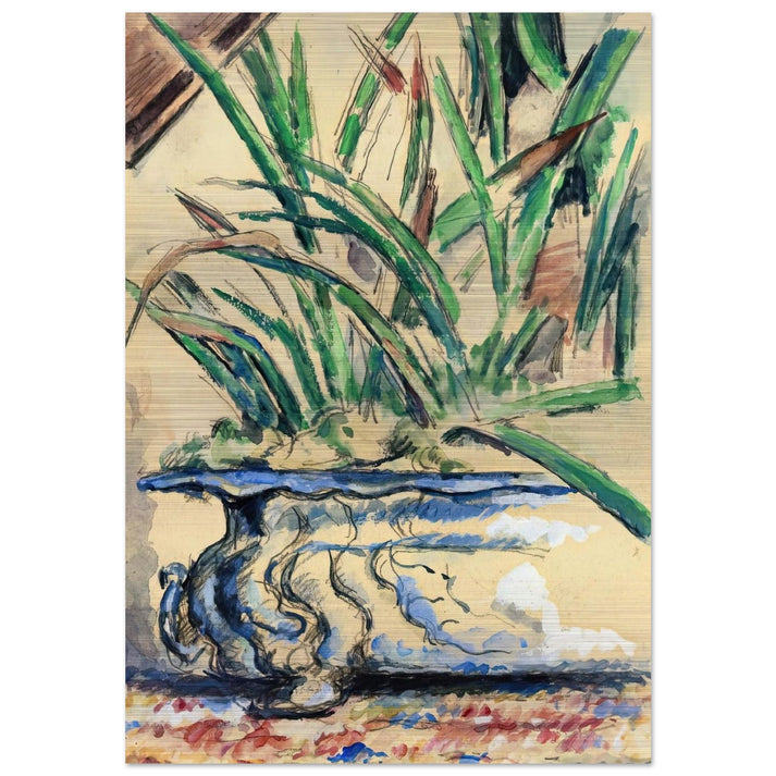 Blue Flowerpot - Paul Cézanne Brushed Aluminum Print - 70x100 cm / 28x40 inches | Paul Cézanne Aluminum Print | Paul Cézanne Prints