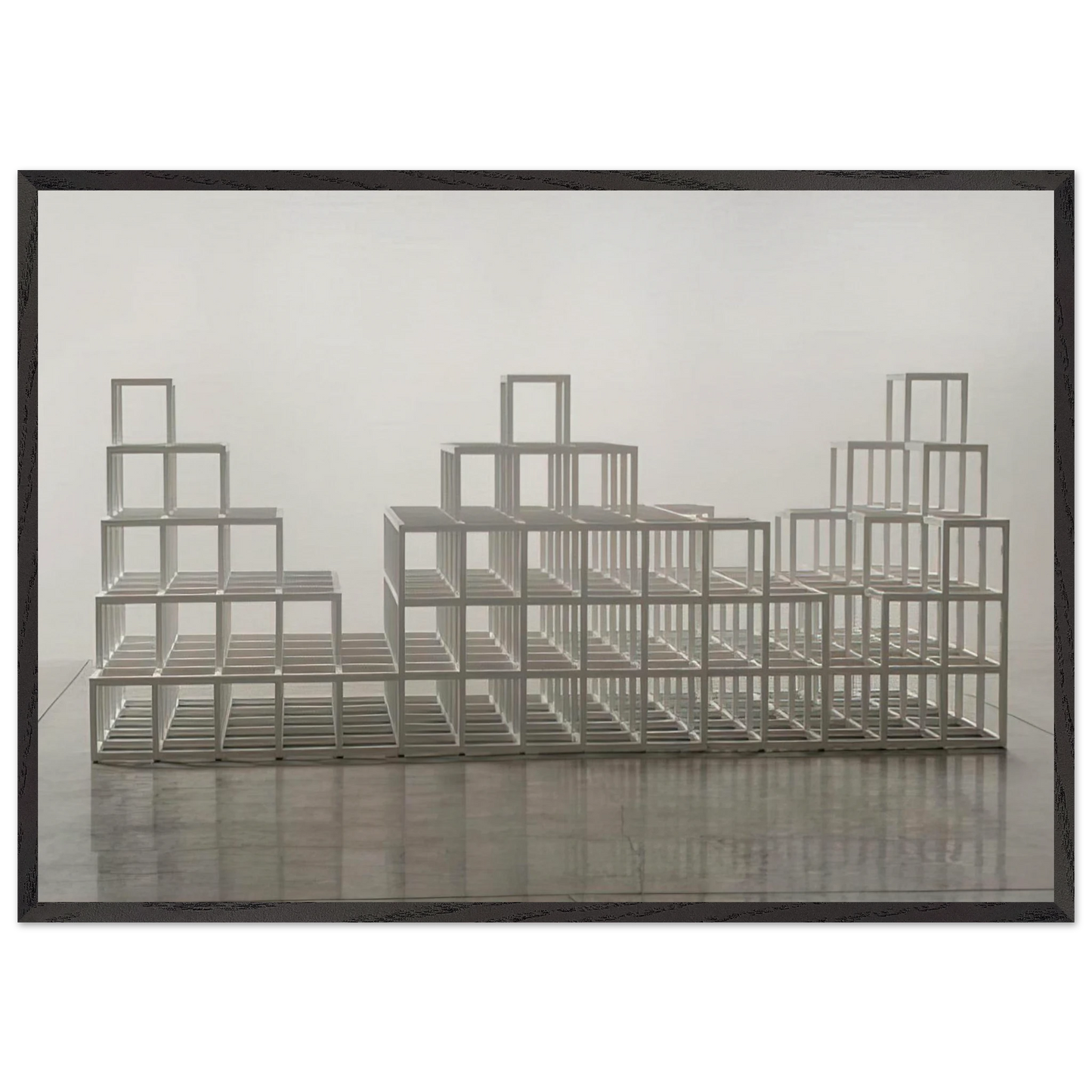 Structure with Three Towers - Sol LeWitt Framed Art Print – Black Wooden Frame - Default Title - -Framed Art Print