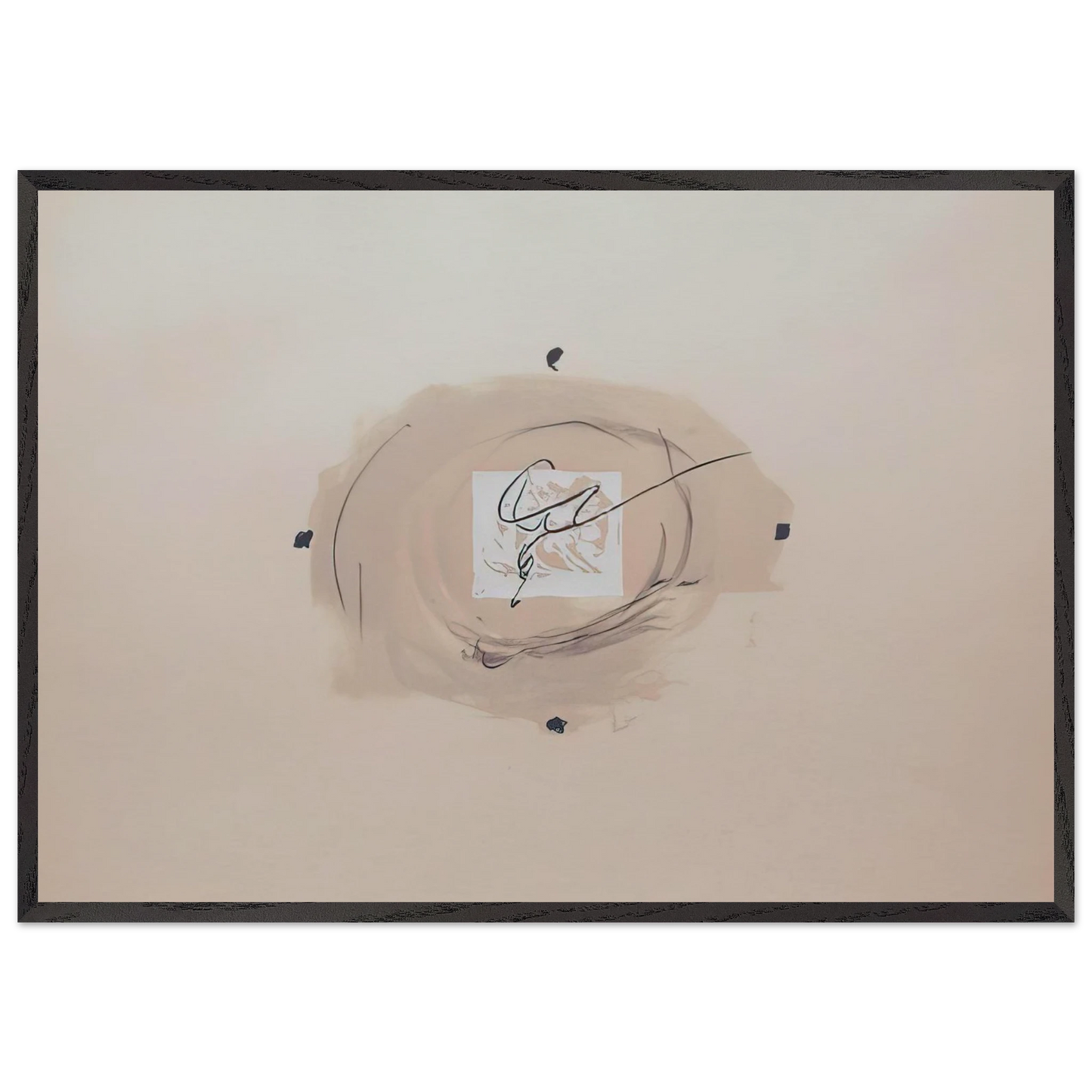 NOCTURN MATINAL 1970 - Antoni Tapies 70x100 cm / 28x40 inches Framed Art Print – Black Wooden Frame
