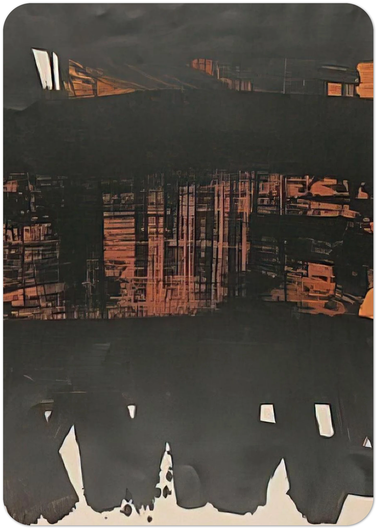 Lithographie No. 22 - 1969 By Pierre Soulages Pack of 10 Post Cards | Pierre Soulages Post Cards | A6 (10.5 x 14.8 cm) - 4.1 x 5.8 inches