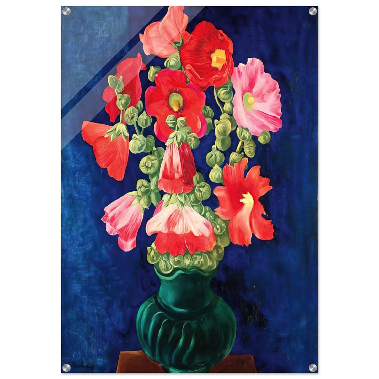 HOLLYHOCKS 1939 - Moise Kisling Acrylic Print - 70x100 cm / 28x40″ inches