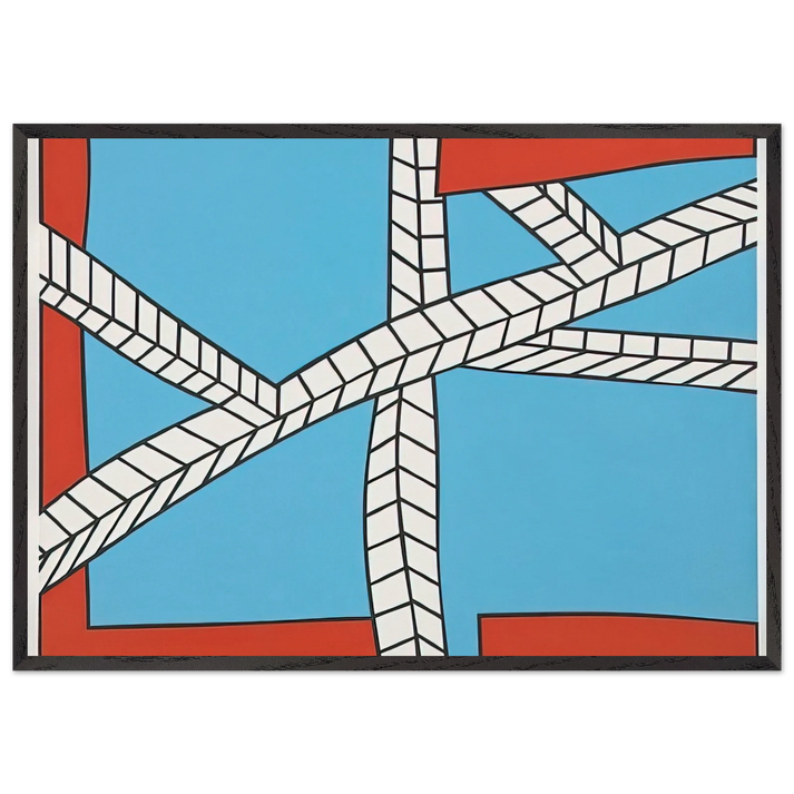 Skyscape II - 1988 - Nicholas Krushenick 70x100 cm / 28x40 inches Framed Art Print – Black Wooden Frame