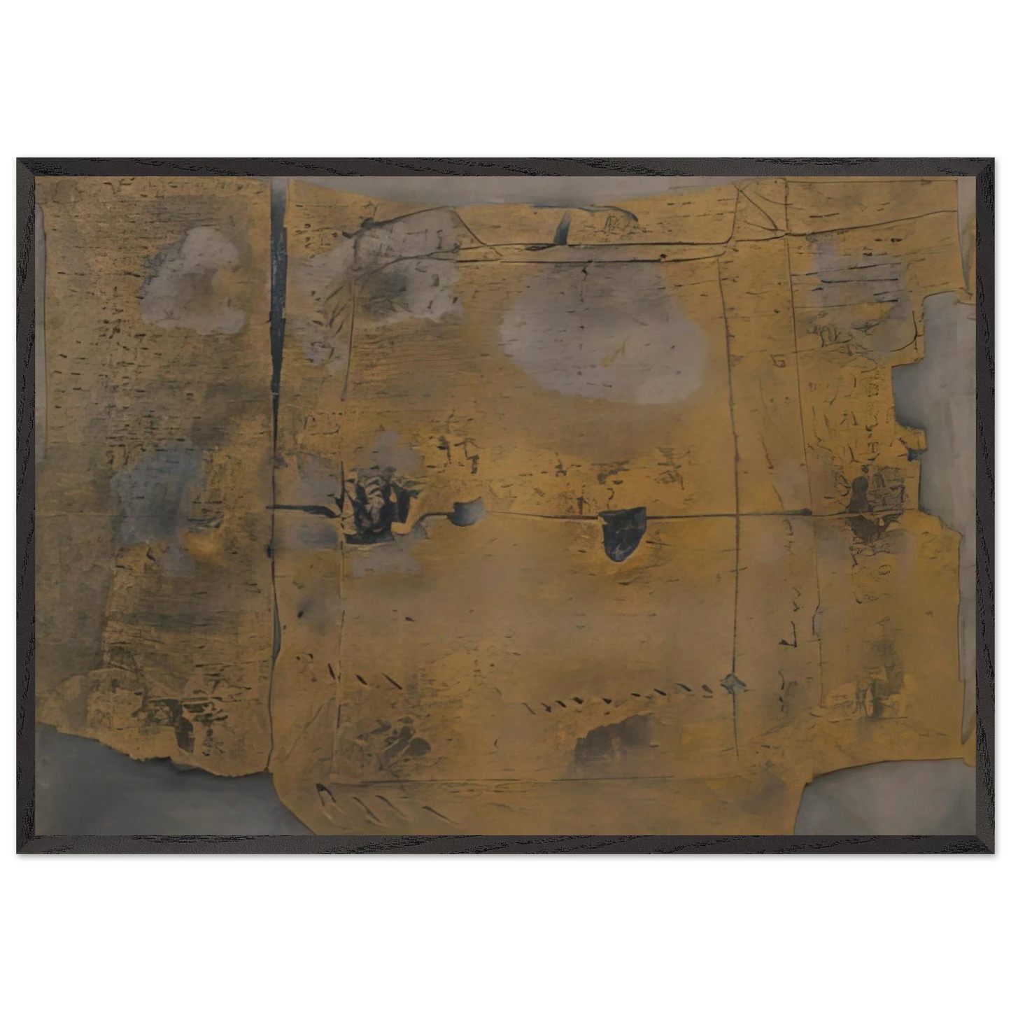 GREAT PAINTING 1958 - Antoni Tapies 70x100 cm / 28x40 inches Framed Art Print – Black Wooden Frame