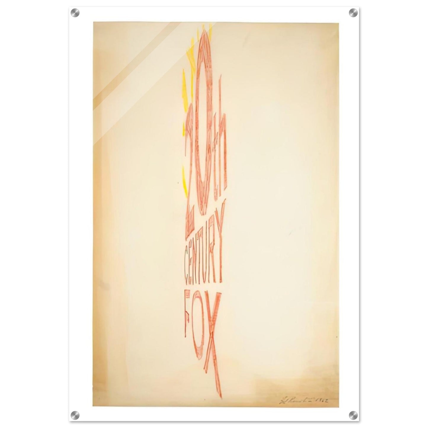 ANGLE STUDY LARGE TRADEMARK 1962 - Edward Ruscha Acrylic Print - 70x100 cm / 28x40″ inches