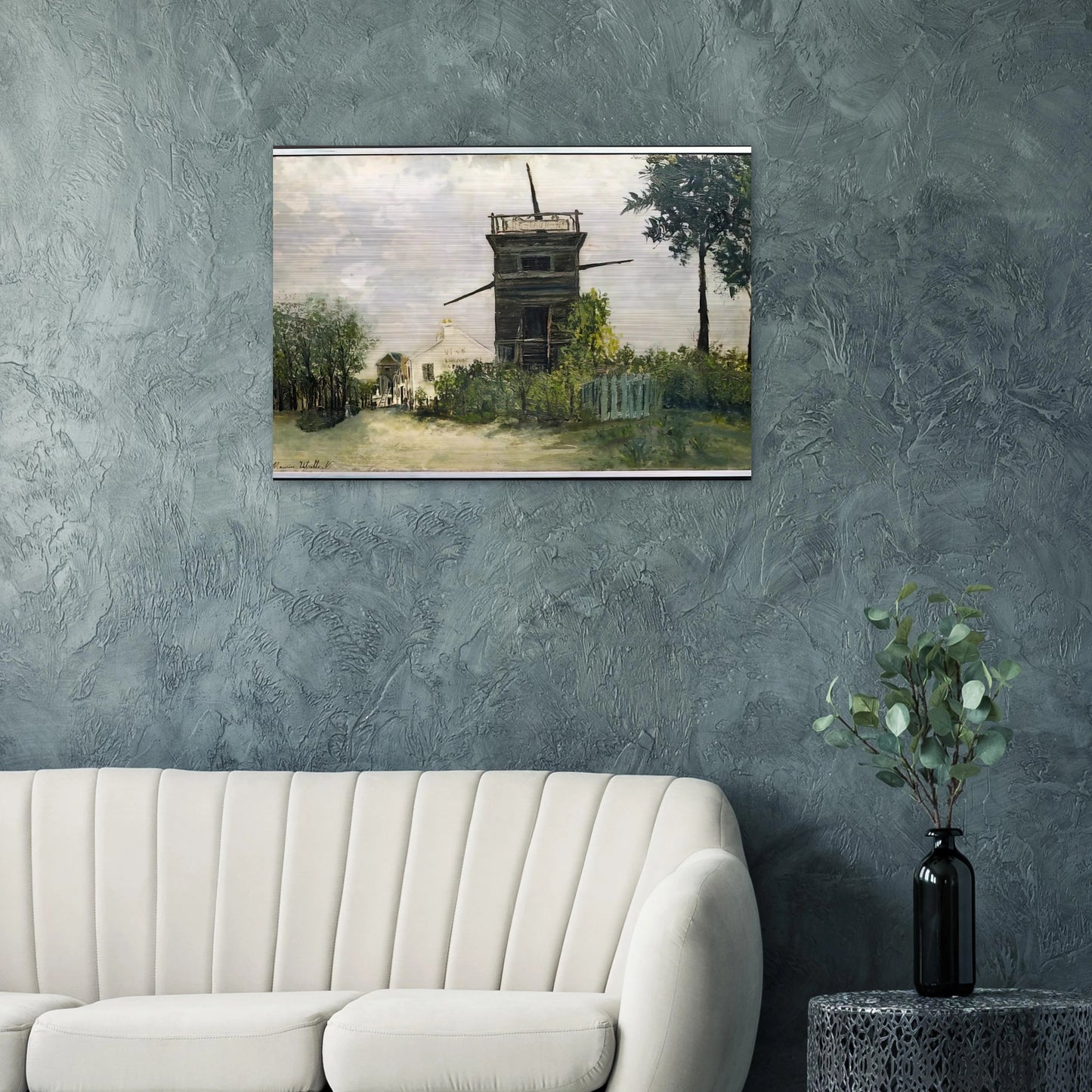 THE WINDMILL AT SANNOIS 1912 - Maurice Utrillo Brushed Aluminum Print - 70x100 cm / 28x40 inches | Maurice Utrillo Aluminum Print | Maurice Utrillo Prints