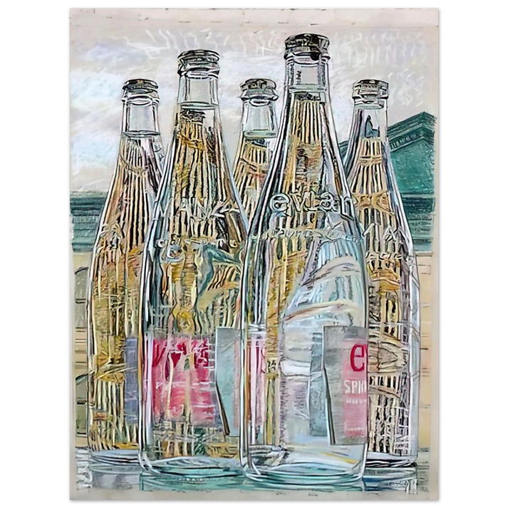 Janet Fish - EVIAN BOTTLES 1976 75x100 cm / 30x40inches Fine Art Poster