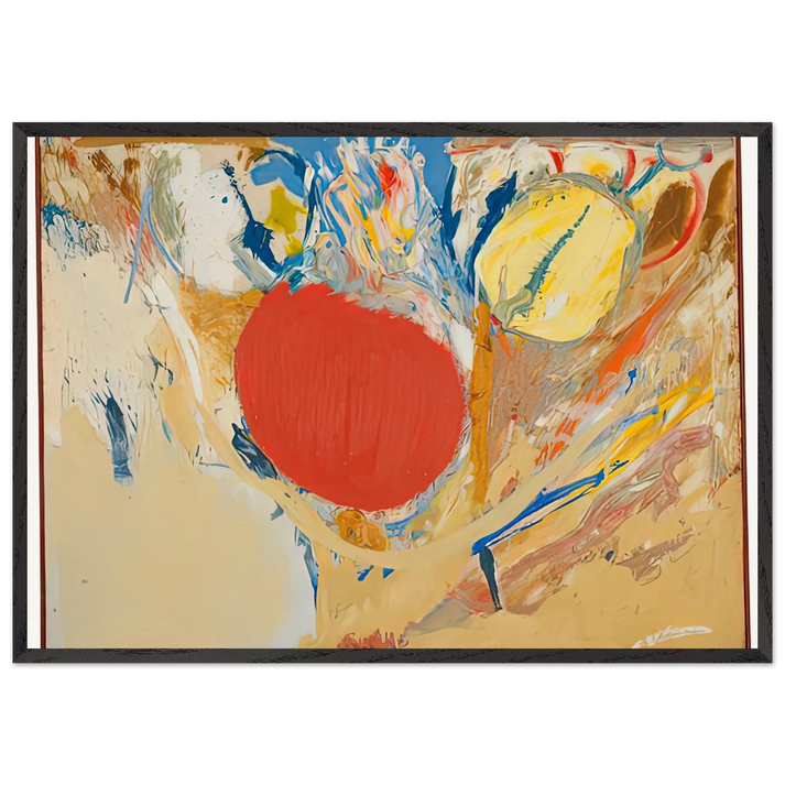 Break Through 1956- - Helen Frankenthaler 70x100 cm / 28x40 inches Framed Art Print – Black Wooden Frame