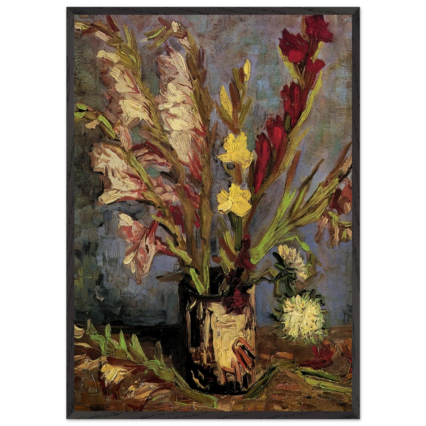 Vase with Gladioli - Vincent van Gogh Framed Art Print – Black Wooden Frame - Default Title - -Framed Art Print