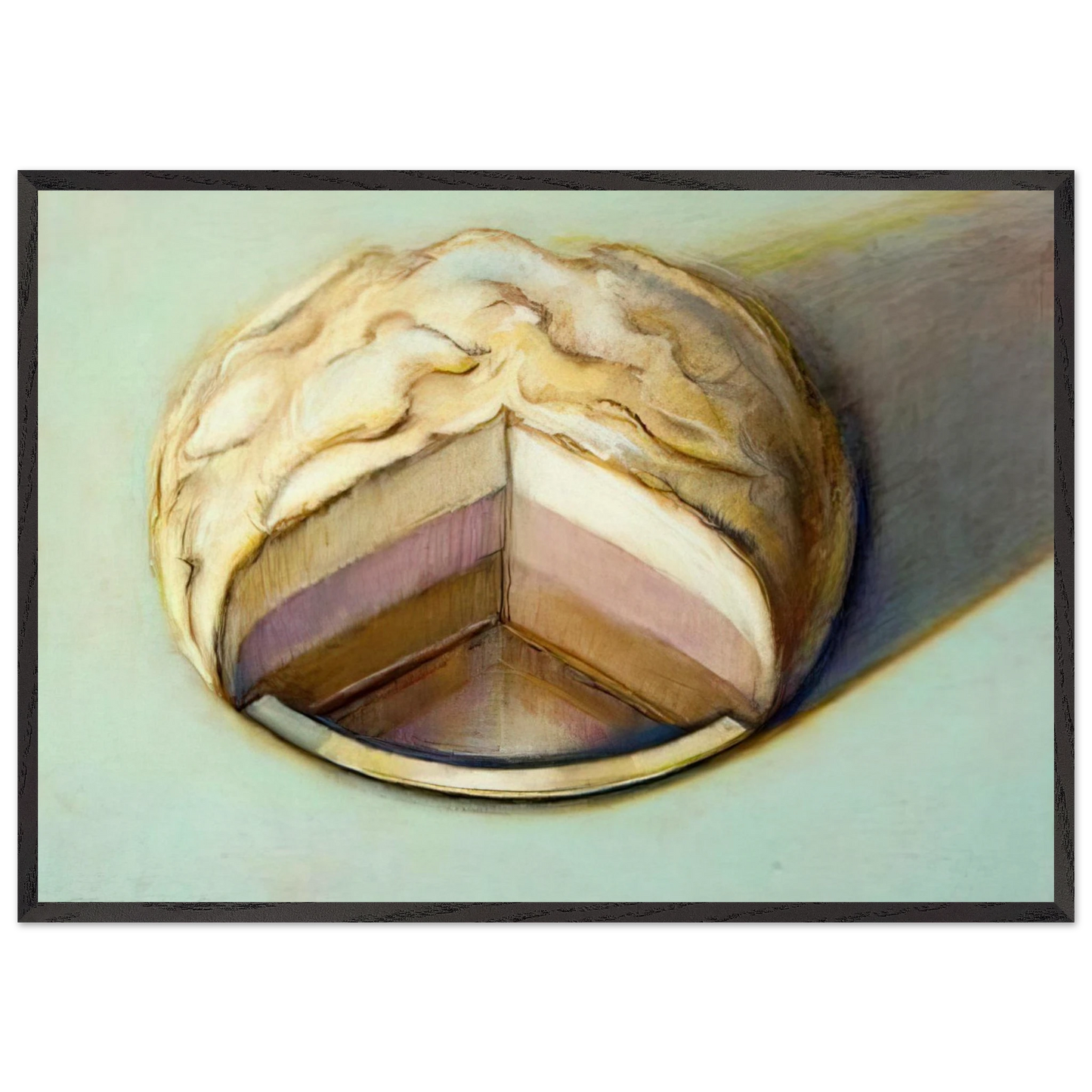 Neapolitan Meringue - 1999 - Wayne Thiebaud 70x100 cm / 28x40 inches Framed Art Print – Black Wooden Frame