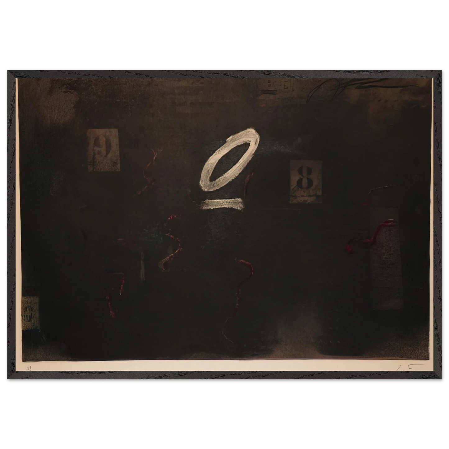 SOUS ZERO 1979 - Antoni Tapies Framed Art Print – Black Wooden Frame - Default Title - -Framed Art Print