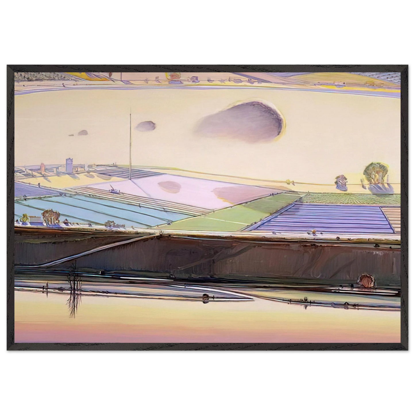 River Cloud - 2002 - Wayne Thiebaud Framed Art Print – Black Wooden Frame - Default Title - -Framed Art Print