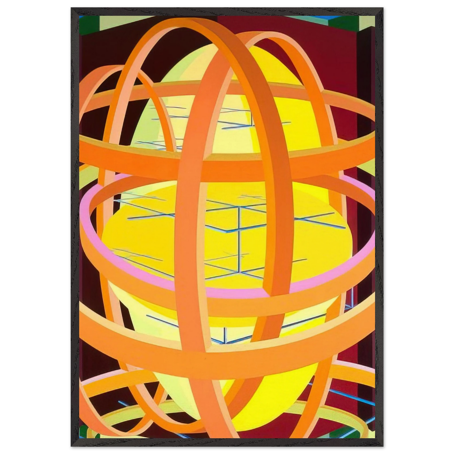 Trajans Edge II - Al Held Framed Art Print – Black Wooden Frame - Default Title - -Framed Art Print