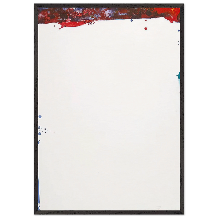 Chinese Wall L L101 SF-87 - Sam Francis 70x100 cm / 28x40 inches Framed Art Print – Black Wooden Frame