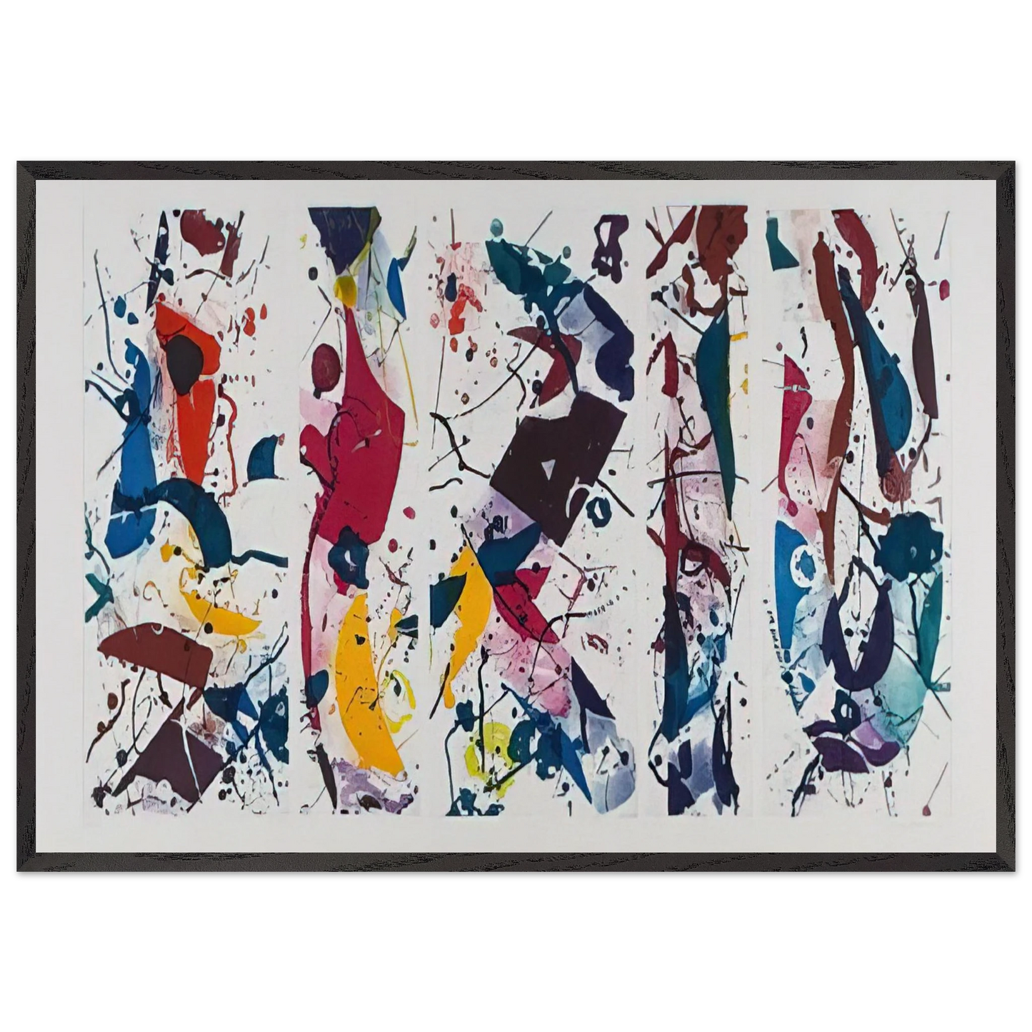 Untitled SFE 020 Lembark I53 - Sam Francis Framed Art Print – Black Wooden Frame - Default Title - -Framed Art Print
