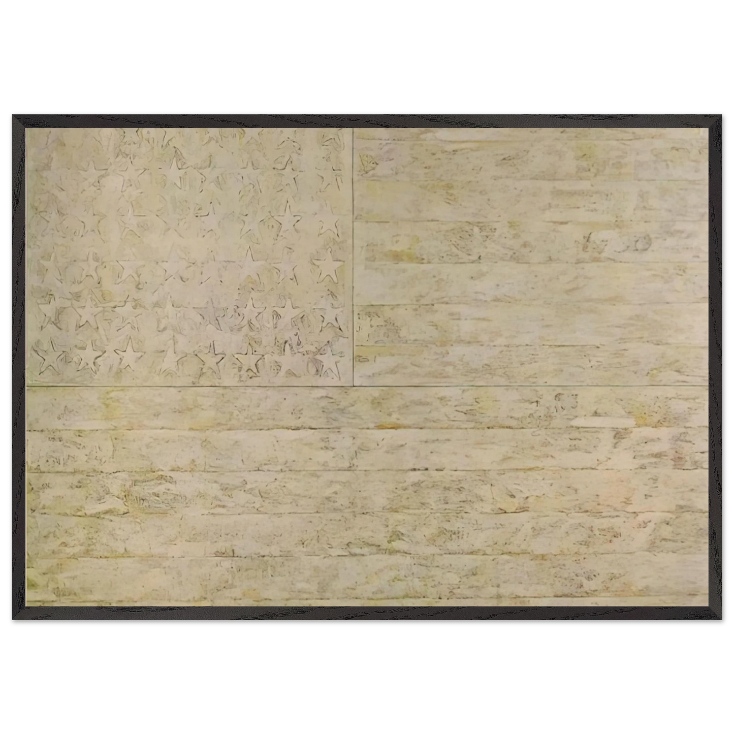 WHITE FLAG - Jasper Johns Framed Art Print – Black Wooden Frame - Default Title - -Framed Art Print