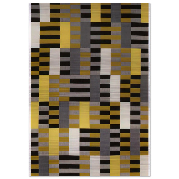 BLACK WHITE YELLOW 1926 - Anni Albers Brushed Aluminum Print - 70x100 cm / 28x40 inches | Anni Albers Aluminum Print | Anni Albers Prints