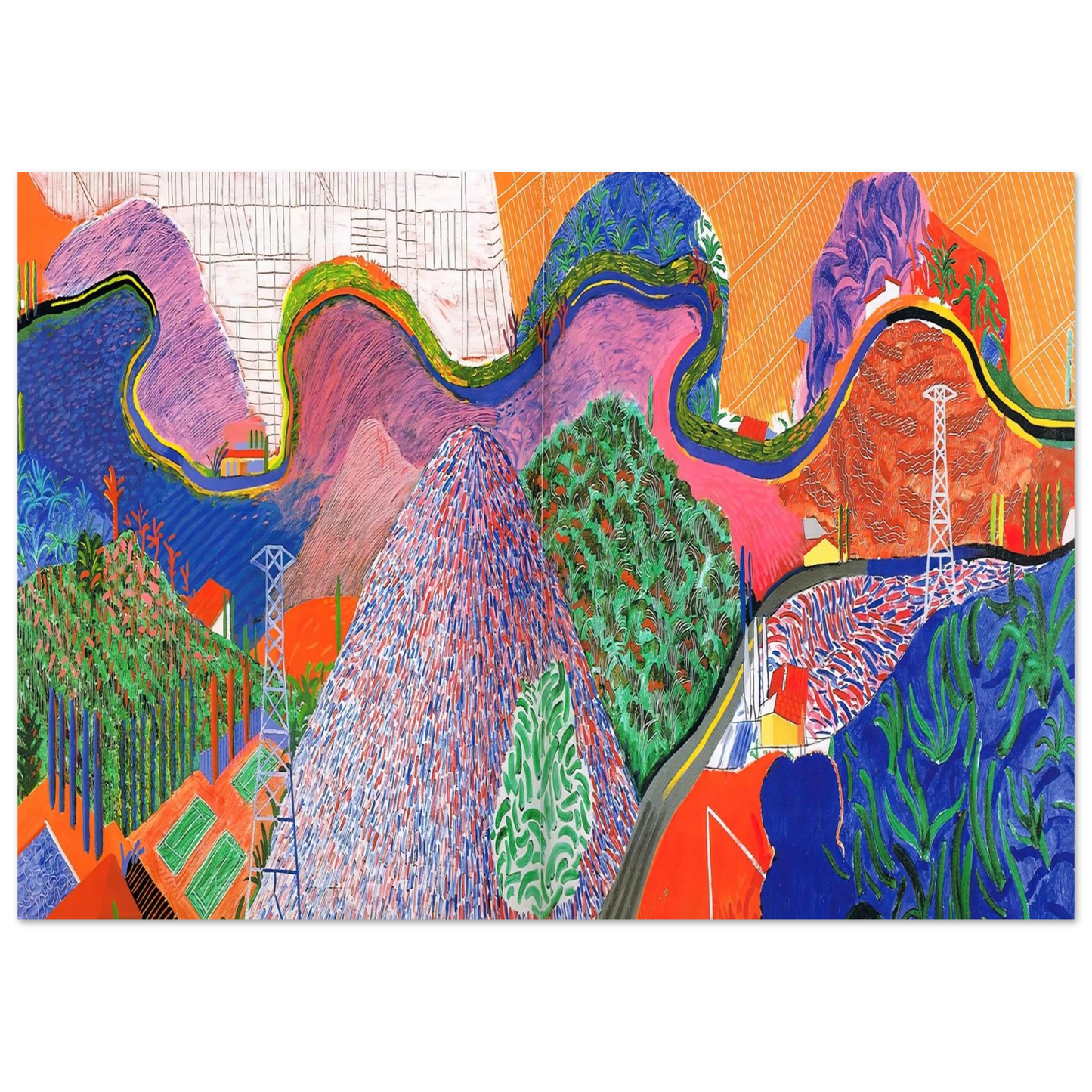 David Hockney - David Hockney Wall art - A3 (29.7 x 42 cm) - Premium Wooden Framed Poster With Fine Art Paper-canvas - Wood frame