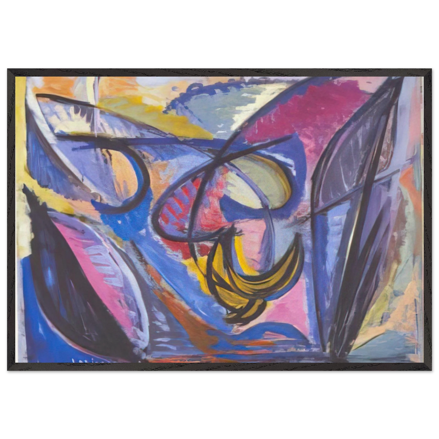 Rencontre dans la campagne - 1944 - Charles Lapicque 70x100 cm / 28x40 inches Framed Art Print – Black Wooden Frame