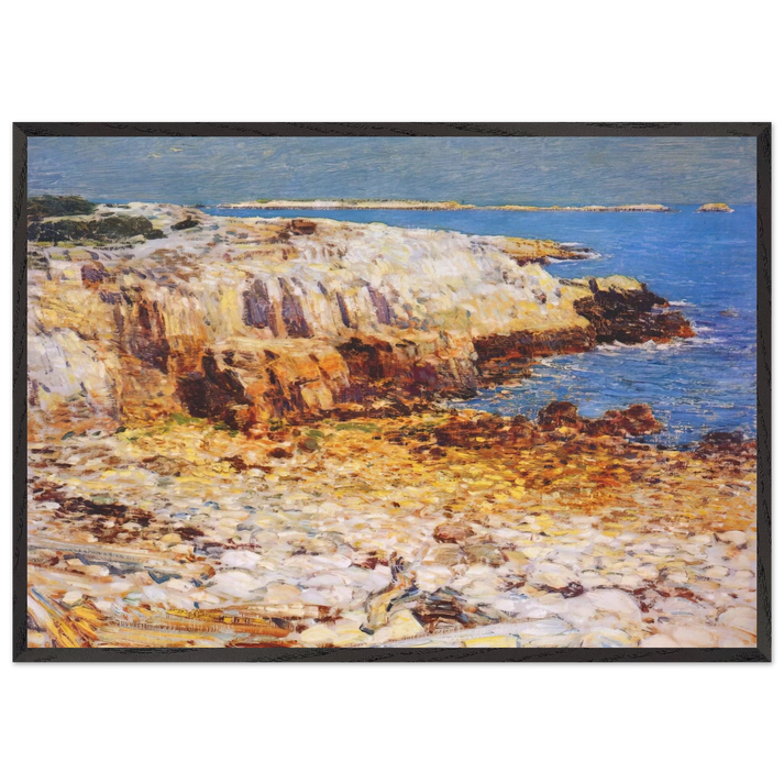 Northeast Headlands New England Coast - Childe Hassam 70x100 cm / 28x40 inches Framed Art Print – Black Wooden Frame