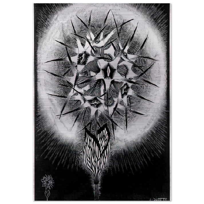 PRICKLY FLOWER - MC Escher Brushed Aluminum Print - 70x100 cm / 28x40 inches | MC Escher Aluminum Print | MC Escher Prints