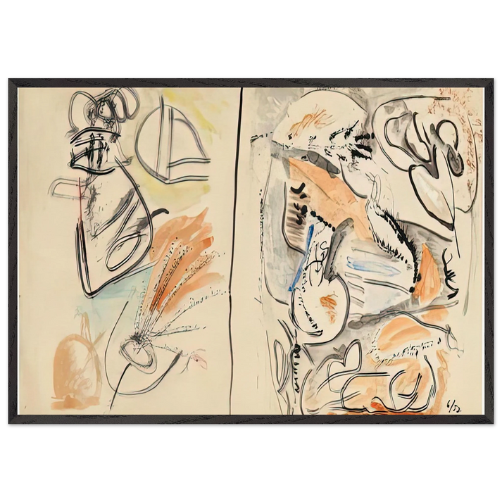 Window Shade No 2 1952- - Helen Frankenthaler 70x100 cm / 28x40 inches Framed Art Print – Black Wooden Frame