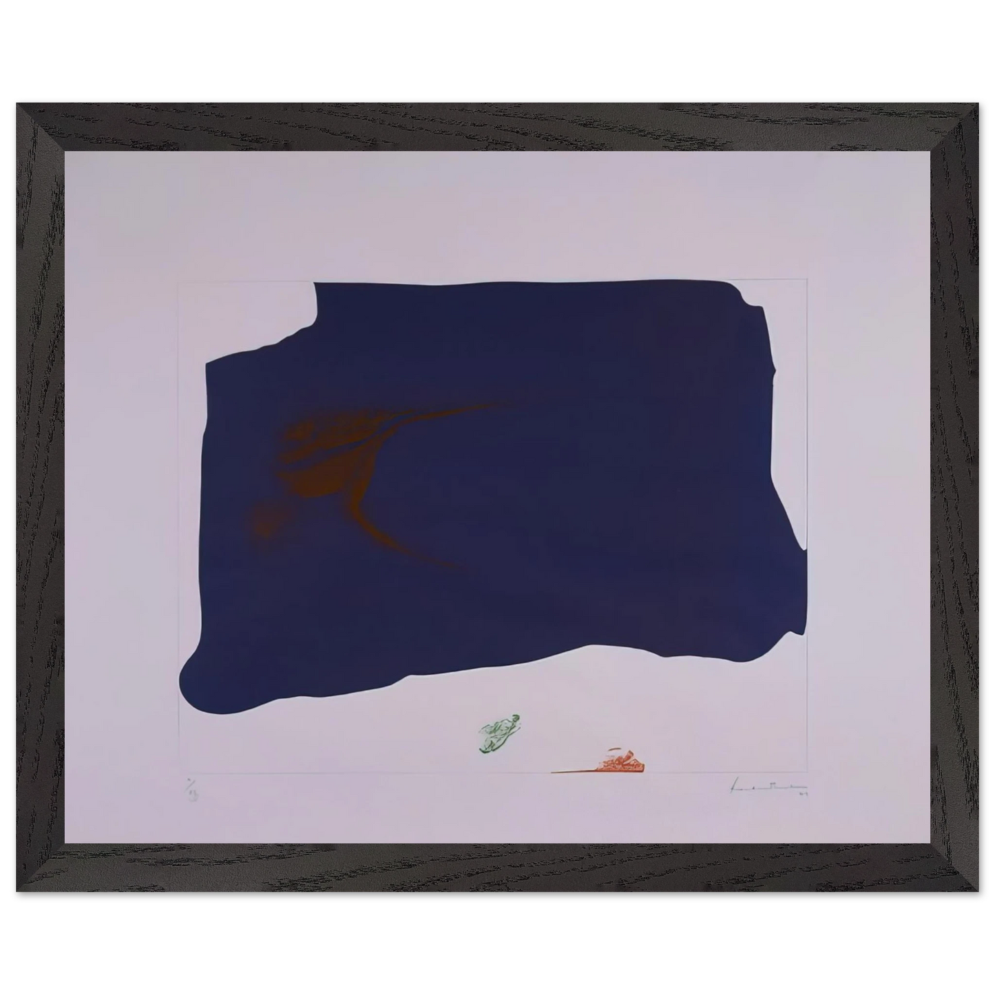 Helen Frankenthaler - Variation II on Mauve Corner - 1969 Wall art - 60x90 cm / 24x36 inches - Premium Wooden Framed Poster With Fine Art Paper - Wood frame