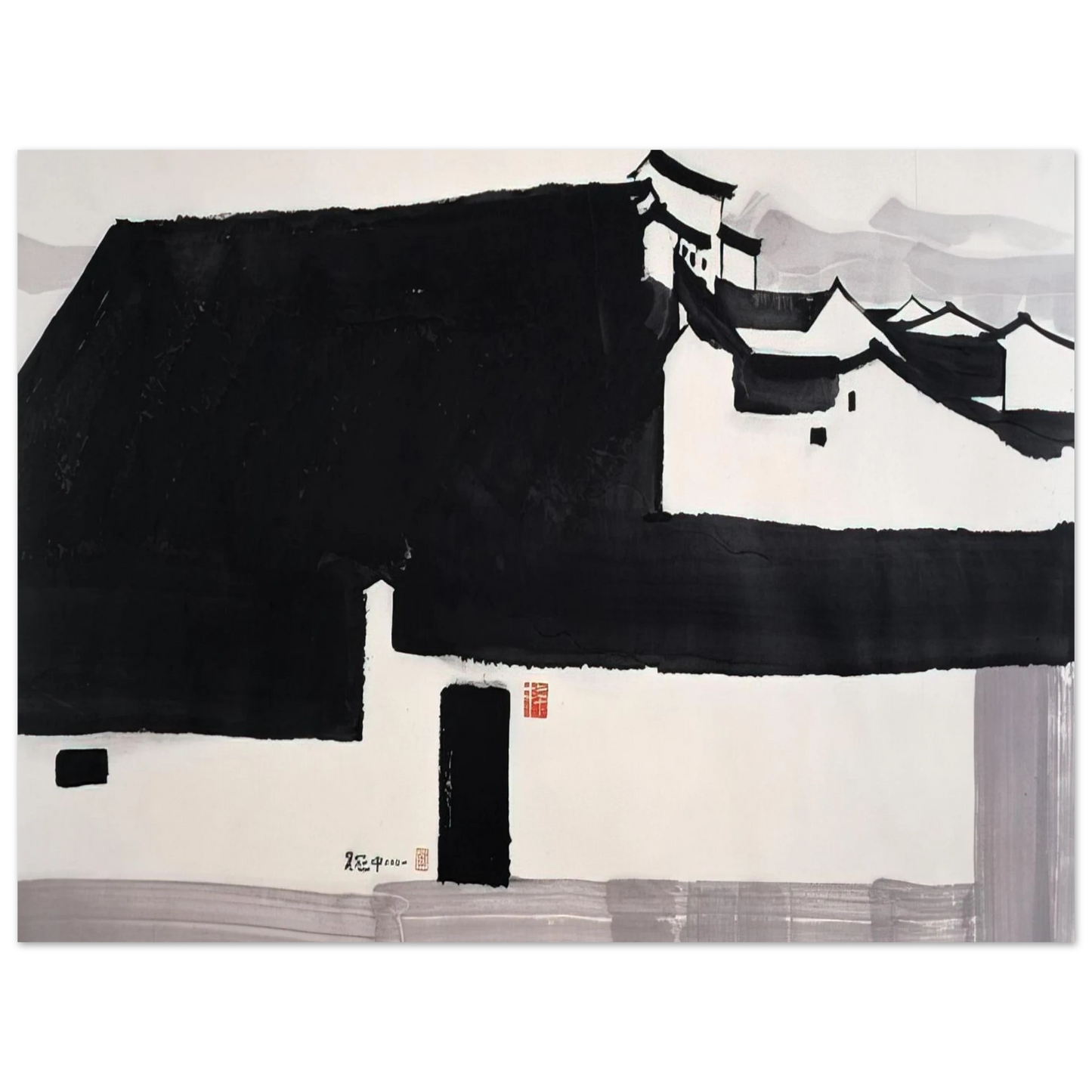 Wu Guanzhong - A Big Manor - 2001 Fine Art Poster - Default Title