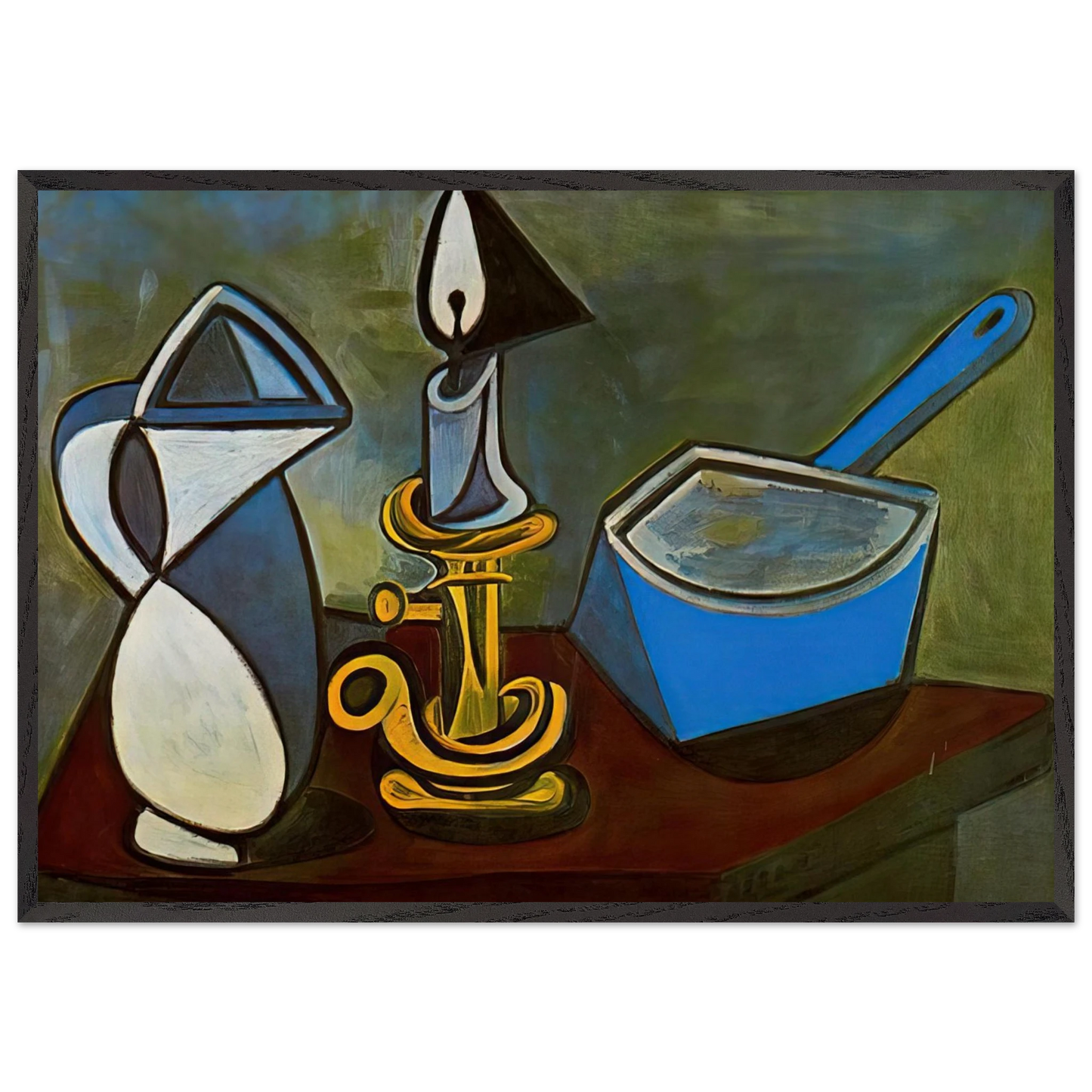 Jug candle and enamel pan - 1945 - Pablo Picasso 70x100 cm / 28x40 inches Framed Art Print – Black Wooden Frame