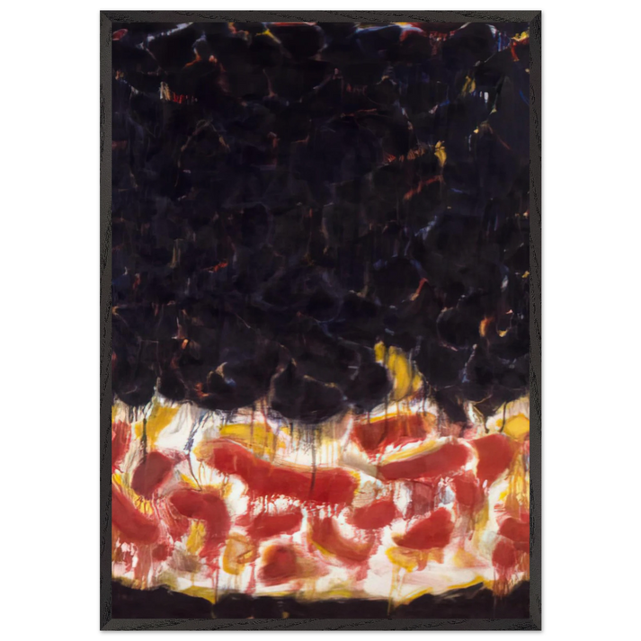 Red and Black - Sam Francis 70x100 cm / 28x40 inches Framed Art Print – Black Wooden Frame