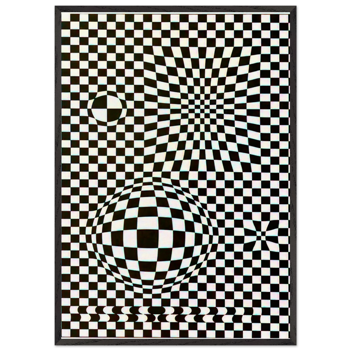 Vega - 1957 - Victor Vasarely Framed Art Print – Black Wooden Frame - Default Title - -Framed Art Print