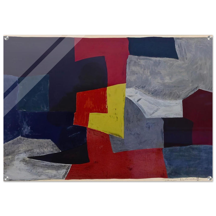 Composition grise, rouge et jaune - 1960 - Serge Poliakoff Acrylic Print - 70x100 cm / 28x40″ inches