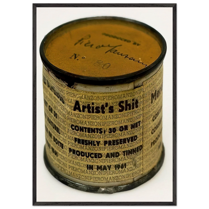 Artists Shit - Piero Manzoni 70x100 cm / 28x40 inches Framed Art Print – Black Wooden Frame